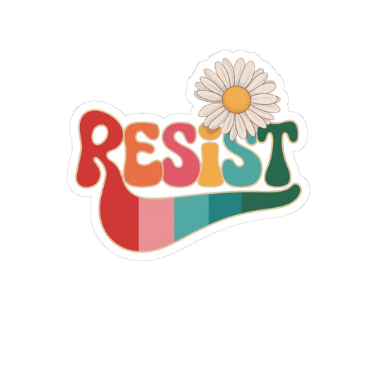 Anti Trump Resist Floral Kiss-Cut Sticker