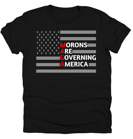 Anti Trump Morons Are Governing America - Camouflage American Flag Tee